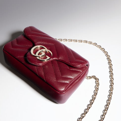 GG Marmont mini shoulder bag - Rosso Ancora red leather