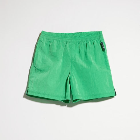 Children's nylon froissé shorts - green