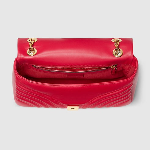 GG Marmont medium shoulder bag - red leather
