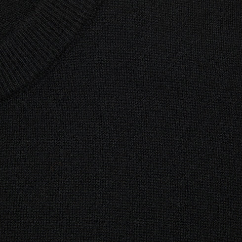 Knit wool cardigan with embroidery - black