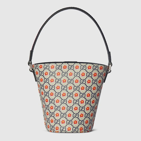 Children's printed GG bucket bag - beige and blue GG Supreme