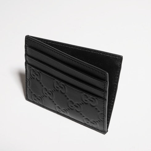 GG Emblem card case - black GG leather