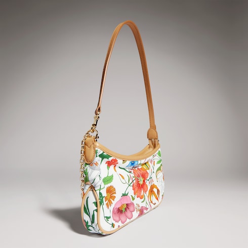 Gossip small shoulder bag - white and multicolor nylon