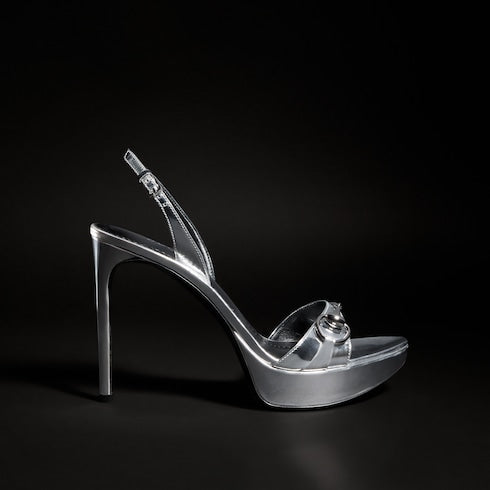 Women's Donna platform sandal - metallic silver leather