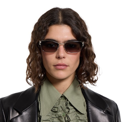 Rectangular frame sunglasses - silver