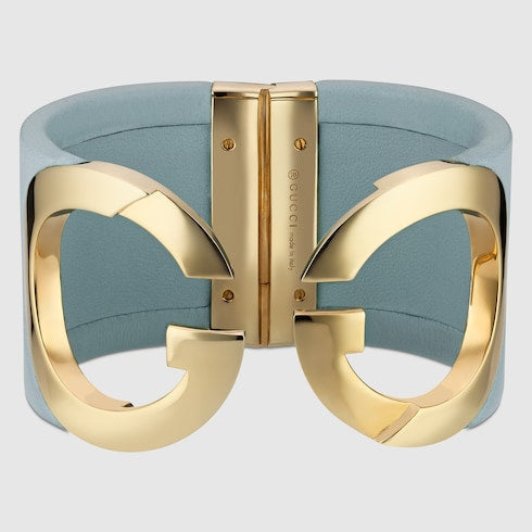 Gucci Interlocking cuff bracelet - icy blue leather