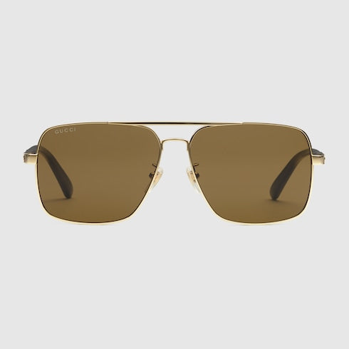 Navigator frame sunglasses - gold-toned metal