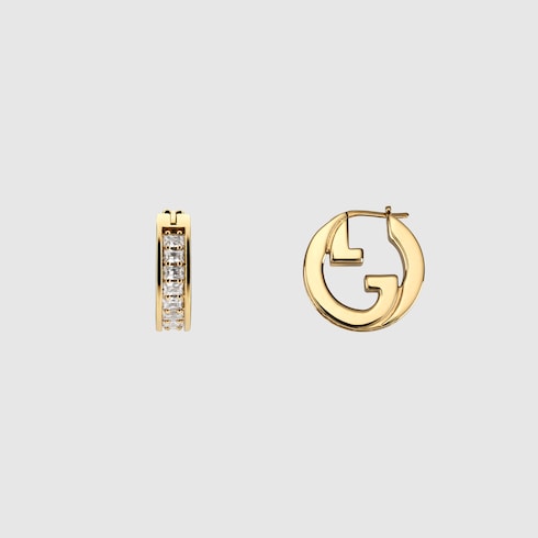 Gucci Blondie crystal mini earrings - light gold-toned brass