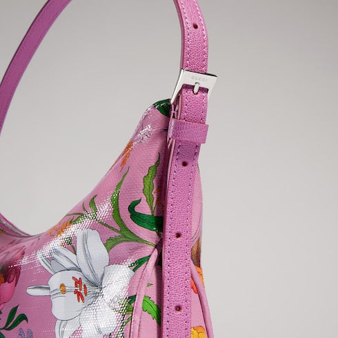 Lady Lunetta small shoulder bag - pink and multicolor canvas