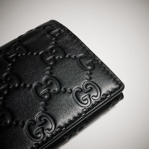 GG Emblem card case - black GG leather