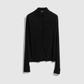 Lightweight viscose crêpe jersey shirt - black
