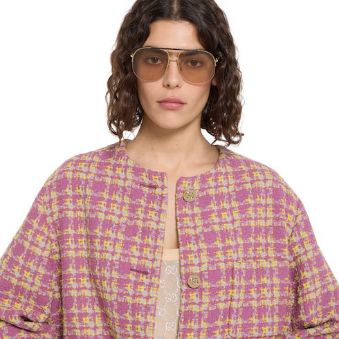 Wool bouclé jacket - multicolor