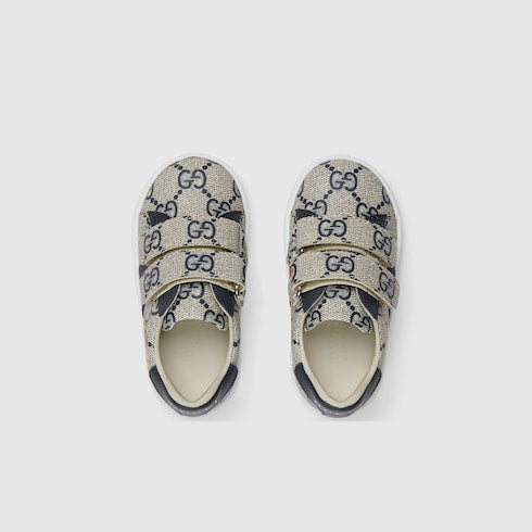 Toddler Gucci Ace sneakers - beige and blue GG Supreme