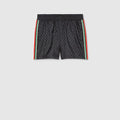 GG print nylon swim shorts - black