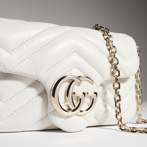 GG Marmont mini shoulder bag - white leather