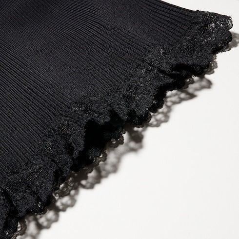 Fine matte viscose rib top - black