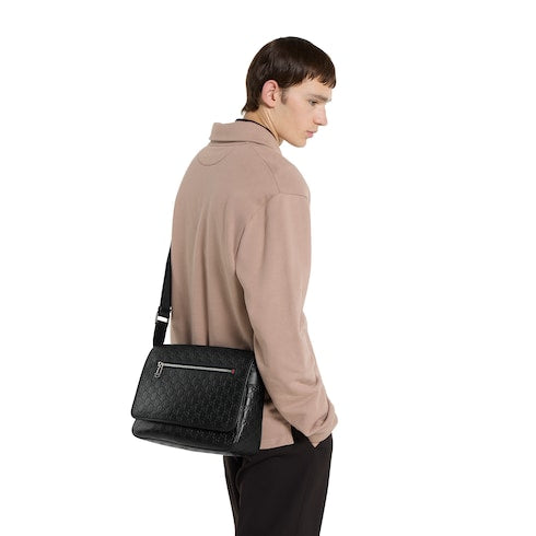 GG Emblem medium crossbody bag - black GG leather