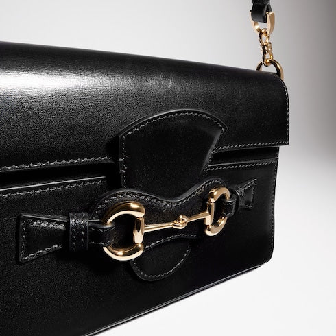 Horsebit Duomo small top handle bag - black leather