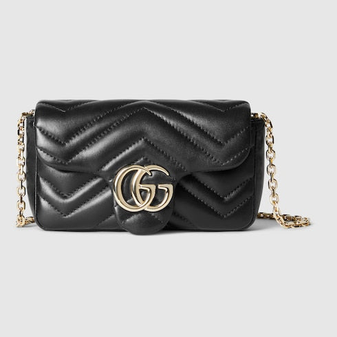 GG Marmont mini shoulder bag - black leather