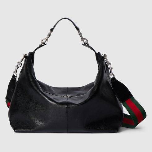 Brera medium crossbody bag - black leather