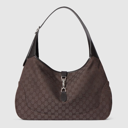 Gucci Jackie 1961 large crossbody bag - dark brown GG canvas