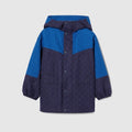 Children's GG cotton ripstop coat - blue and dark blue