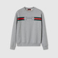 Cotton jersey sweatshirt with print - grey