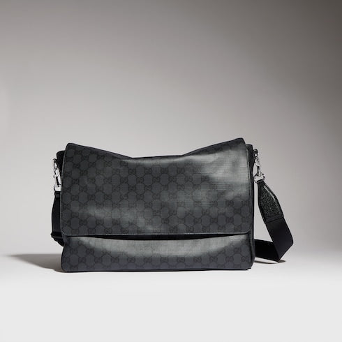 Gucci Essence Classic medium crossbody bag - black GG canvas