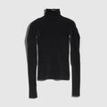 Seamless stretch nylon jersey top - black