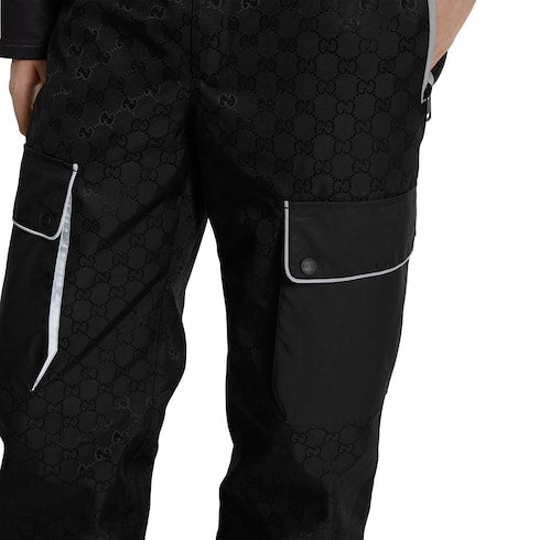 GG technical fabric jacquard pant - black