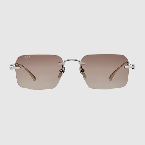 Frameless rectangular sunglasses - silver