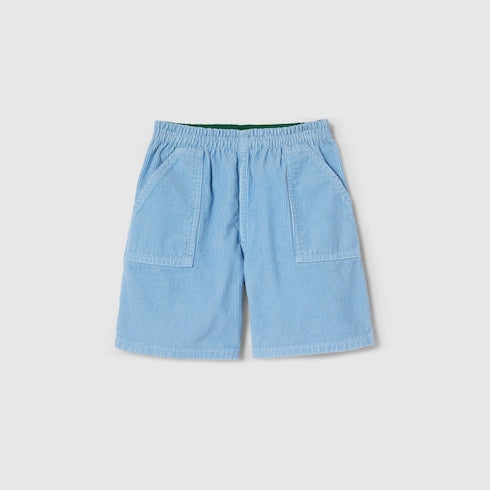 Children's velvet corduroy shorts - light blue