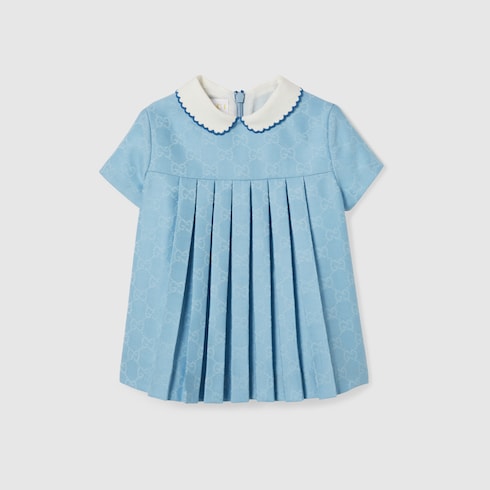 Baby GG flannel dress - light blue