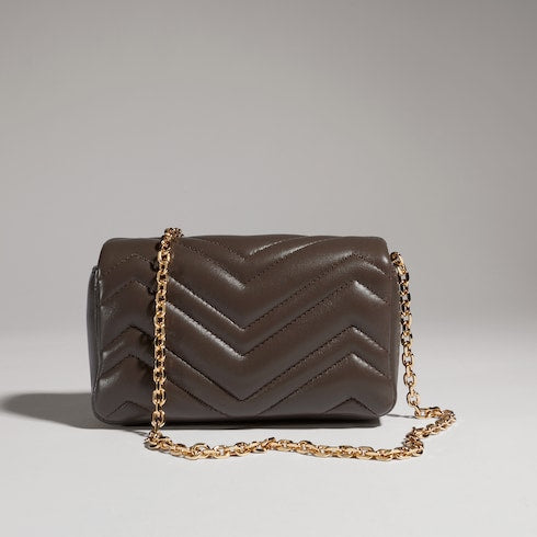 GG Marmont mini shoulder bag - dark taupe leather