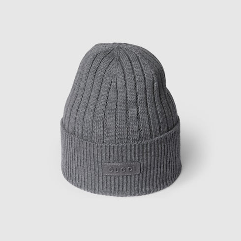 Wool hat with logo - grey