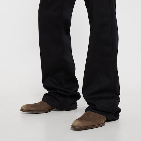 Men's worn-out effect ankle boot - dark brown suede