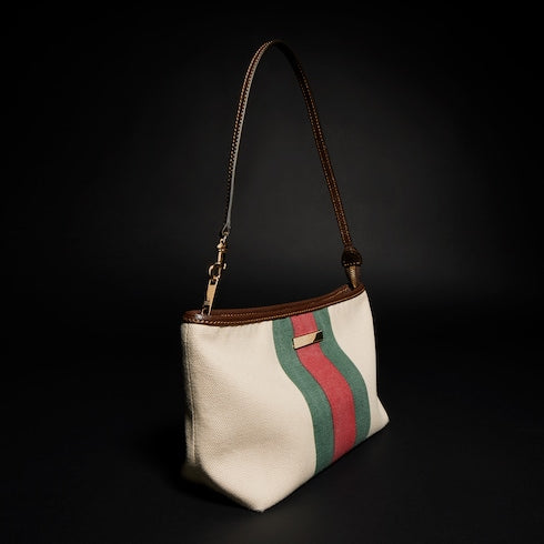 Small pouch with strap and Web - natural canvas