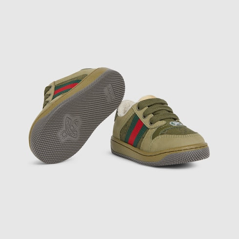 Toddler Screener sneaker - green suede