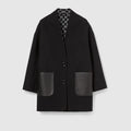 Reversible silk wool coat - black