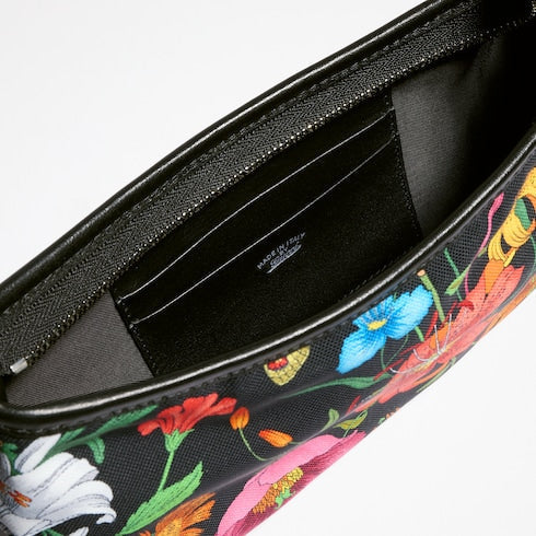 Gossip small shoulder bag - black and multicolor nylon
