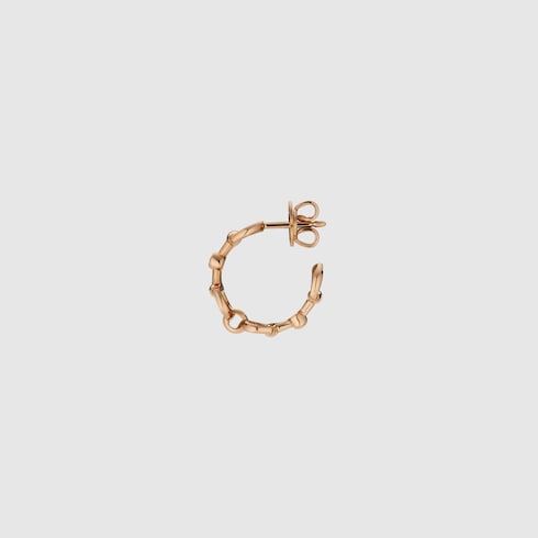 Gucci Horsebit diamond 18k hoop earrings - 18k rose gold