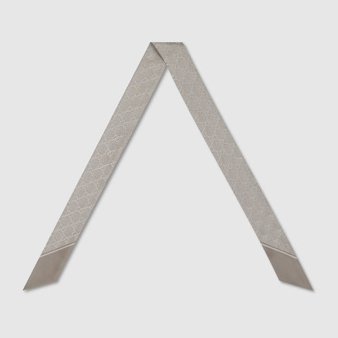 Printed silk ribbon - light grey