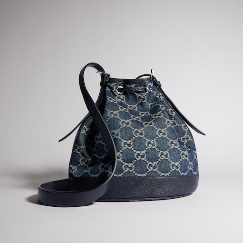 Gucci Venice small bucket bag - dark blue GG denim