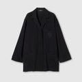 Silk crêpe de chine shirt with embroidery - black