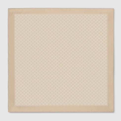 Laminated printed silk twill carré - white