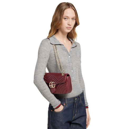 GG Marmont medium shoulder bag - Rosso Ancora red leather