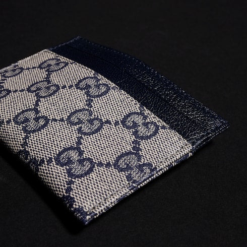 Gucci Essence Classic card case - blue GG canvas