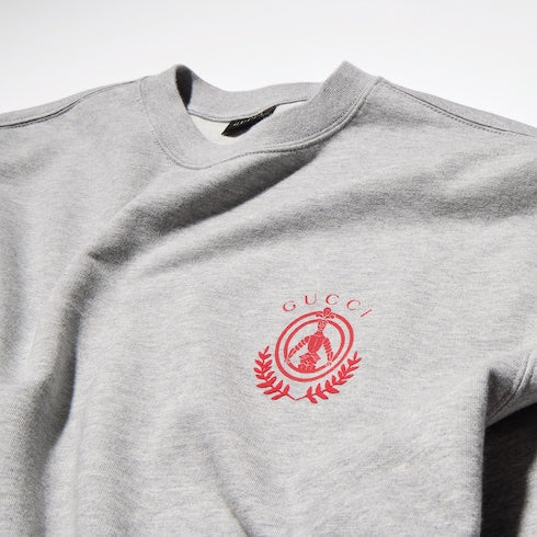 Cotton jersey mélange sweatshirt - light grey