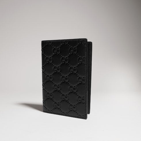 GG Emblem passport case - black GG leather