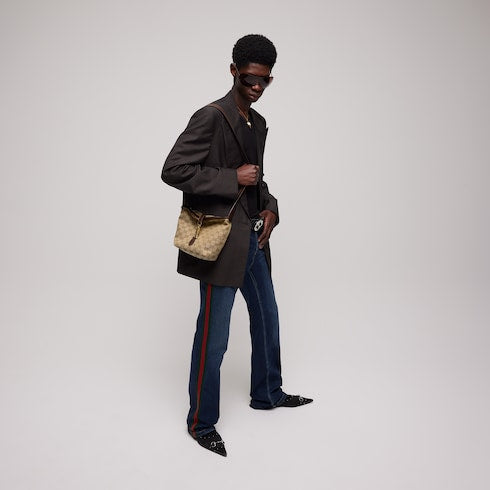 GG mini bag - sand and brown GG canvas